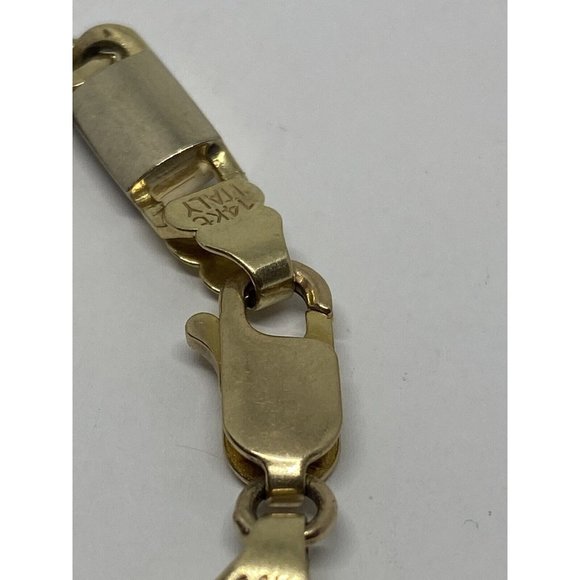 14k Two-tone Polished Gold Fancy Link Bracelet 8 inch” Links 19mm Wide 3mm Thick - Picture 9 of 9